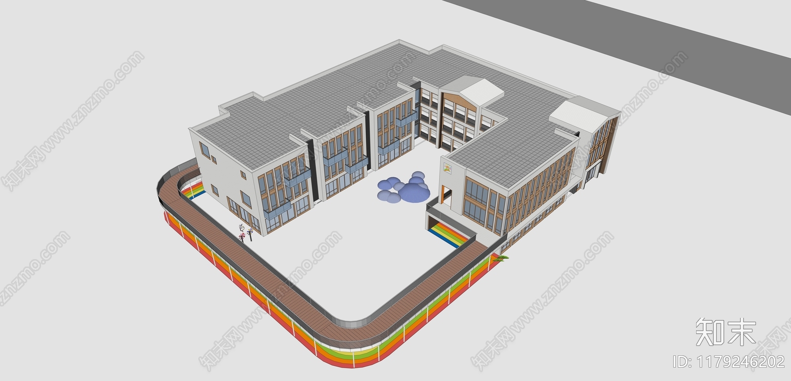 现代新中式幼儿园SU模型下载【ID:1179246202】