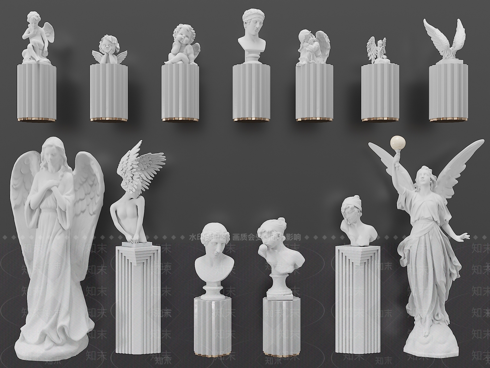 欧式雕塑摆件SU模型下载【ID:1179246189】