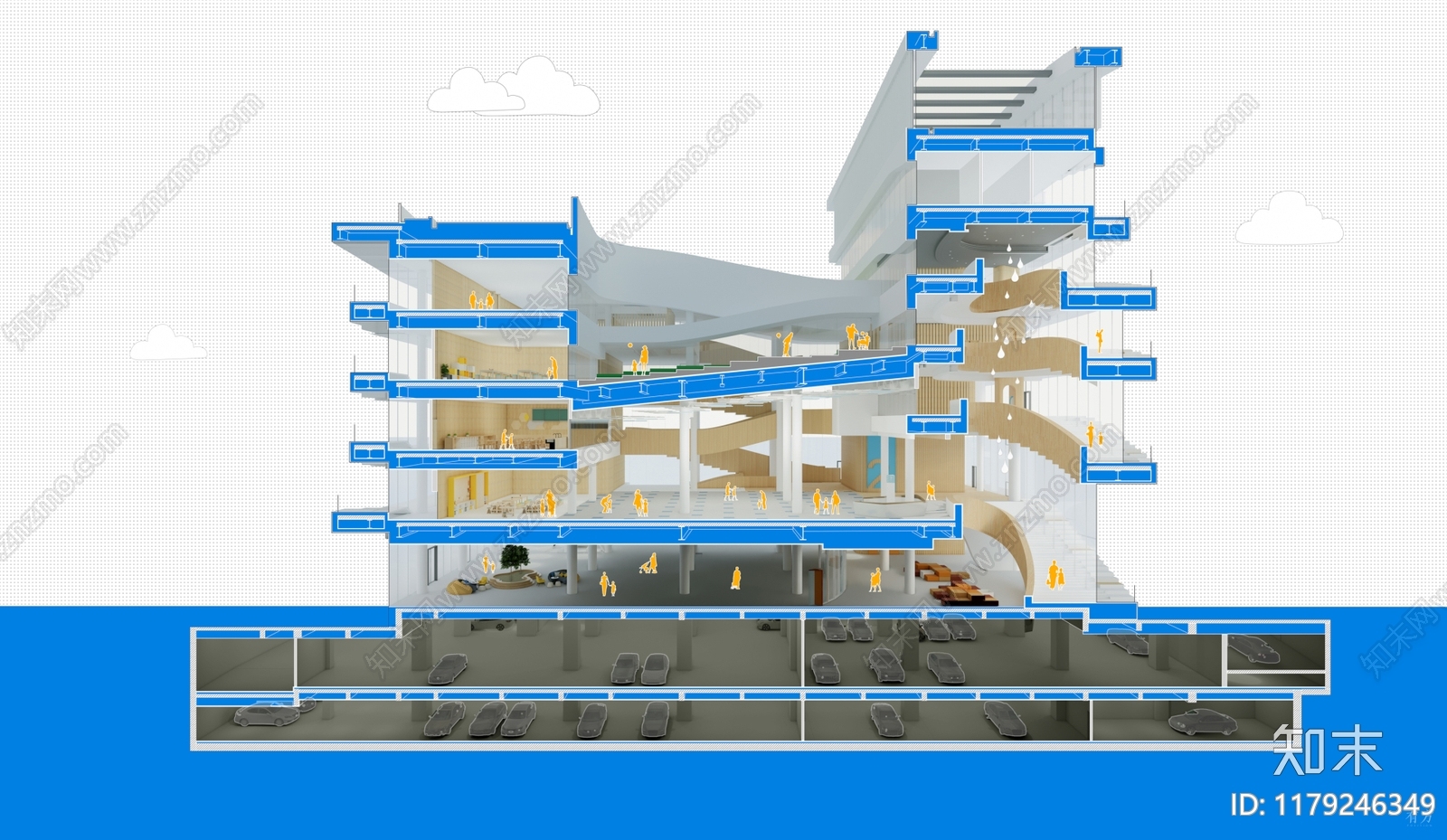 现代新中式科技馆建筑下载【ID:1179246349】