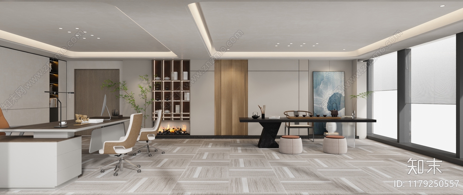 现代整体办公空间cad施工图下载【ID:1179250557】
