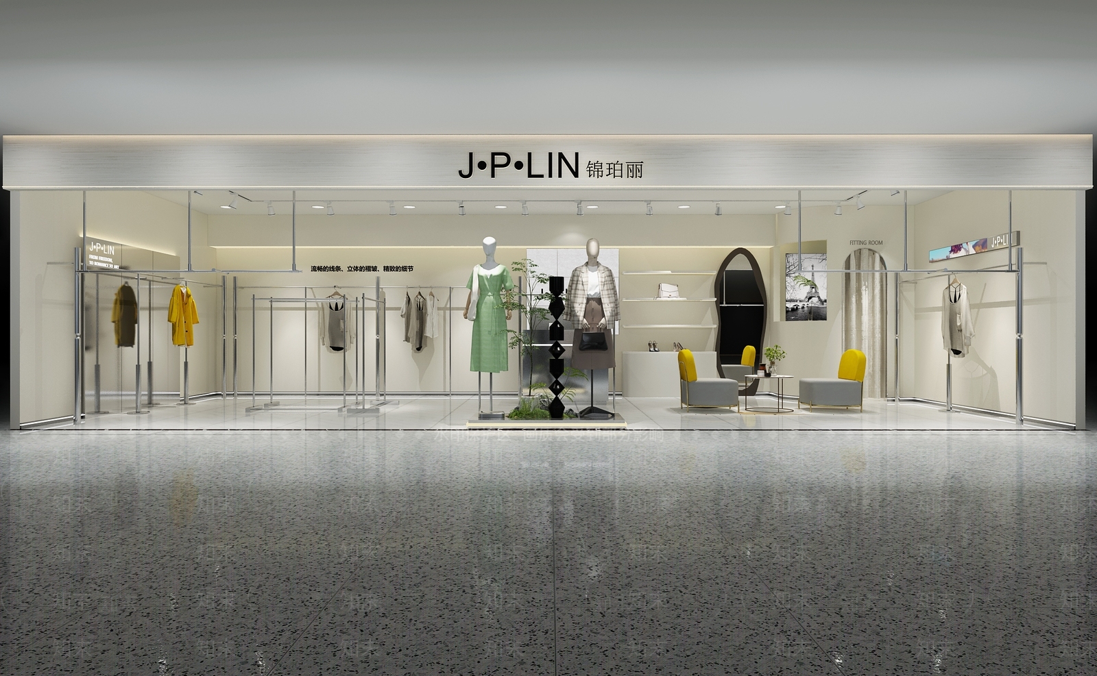 现代轻奢服装店3D模型下载【ID:1179251127】