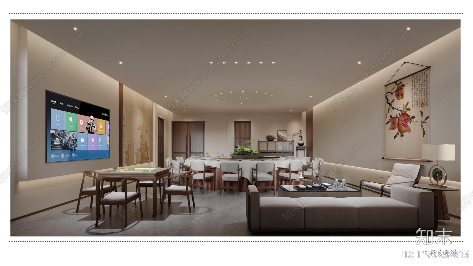 现代新中式中餐厅cad施工图下载【ID:1179252315】