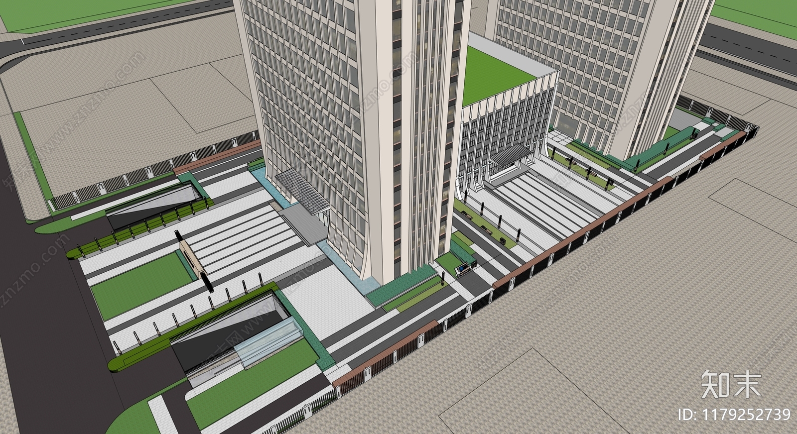 现代办公景观SU模型下载【ID:1179252739】