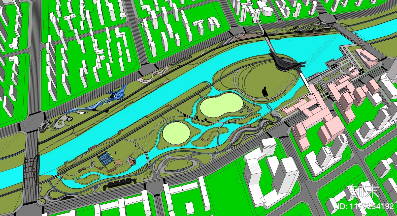 现代景观公园SU模型下载【ID:1179254192】