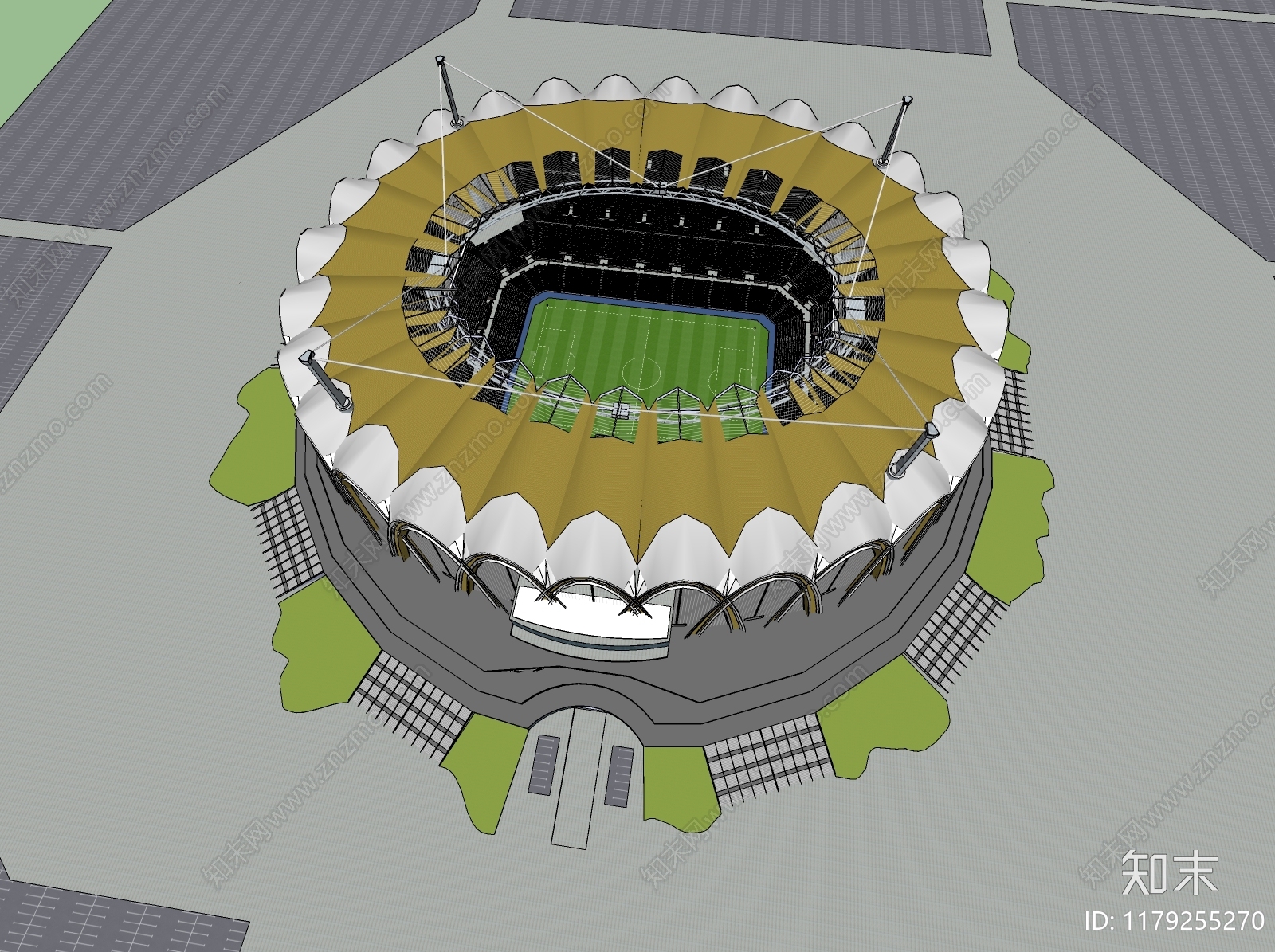 现代体育建筑SU模型下载【ID:1179255270】