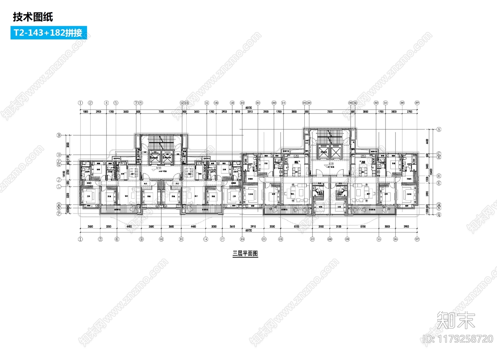 现代轻奢住宅楼建筑施工图下载【ID:1179258720】