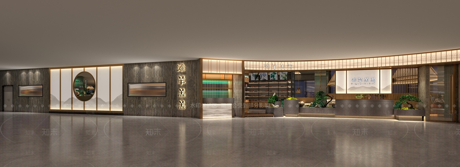 现代轻奢火锅店3D模型下载【ID:1179259403】