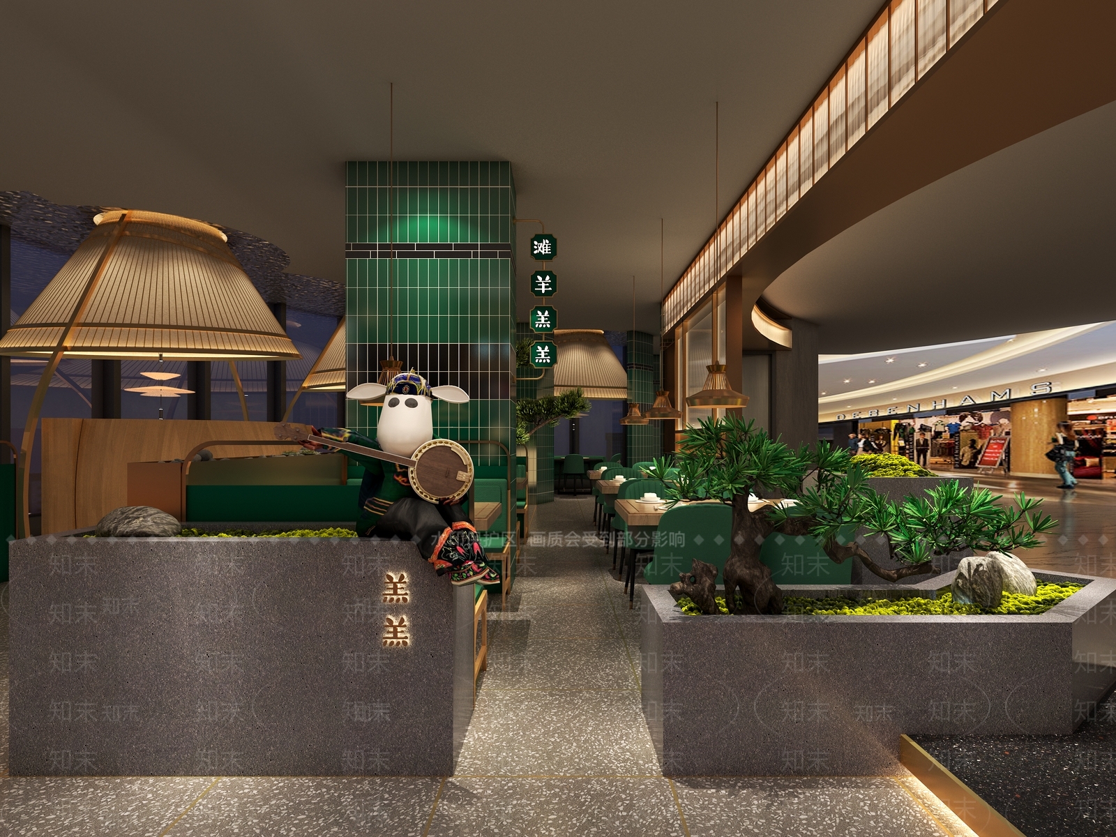 现代轻奢火锅店3D模型下载【ID:1179259403】