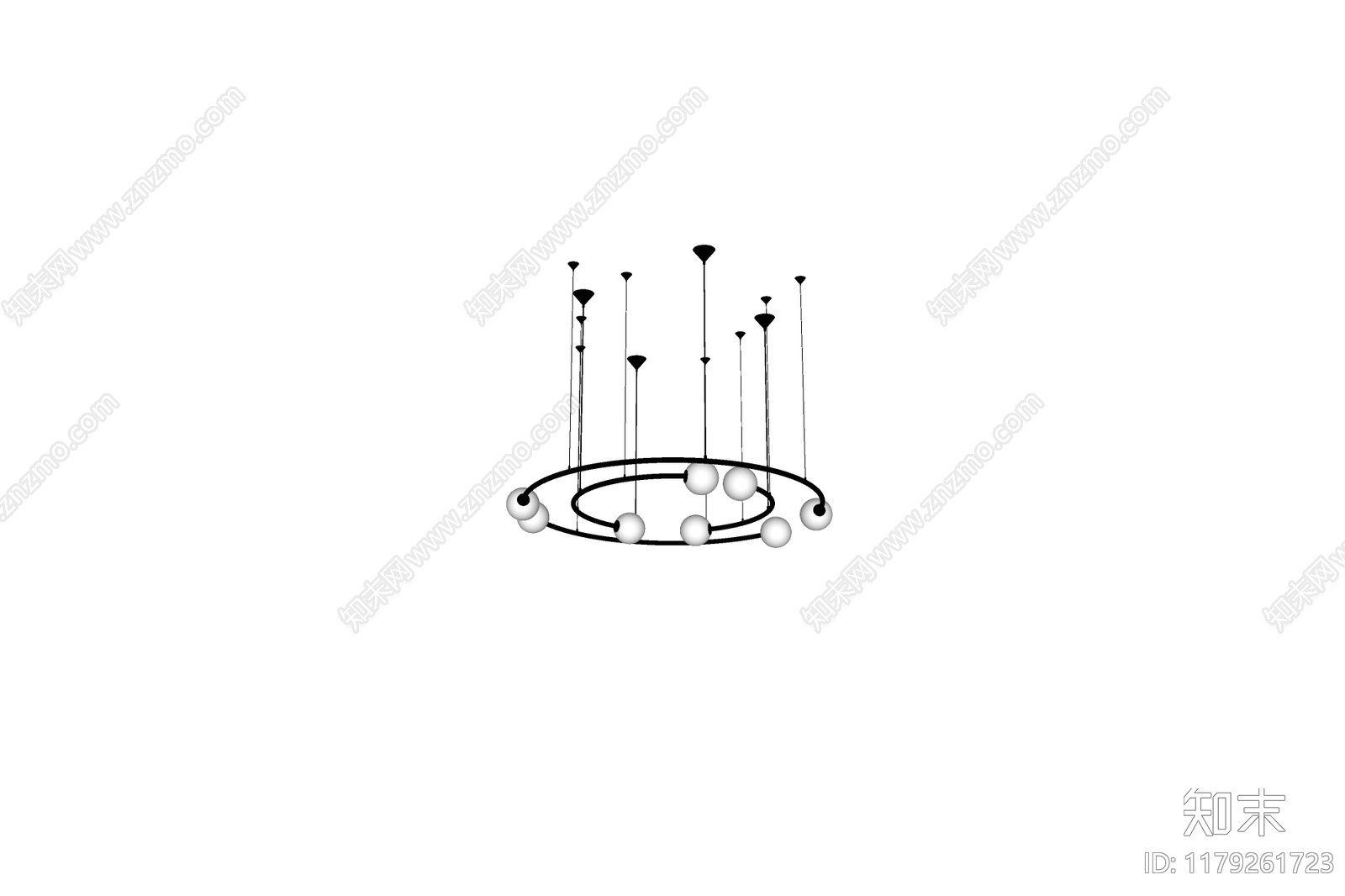 现代法式吊灯SU模型下载【ID:1179261723】