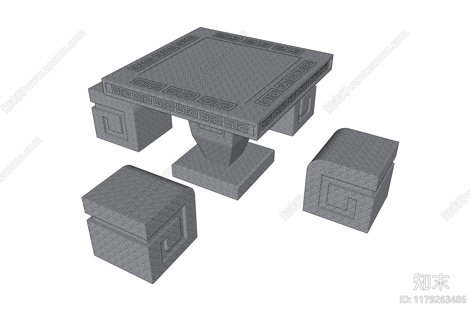 现代新中式户外桌椅SU模型下载【ID:1179263486】