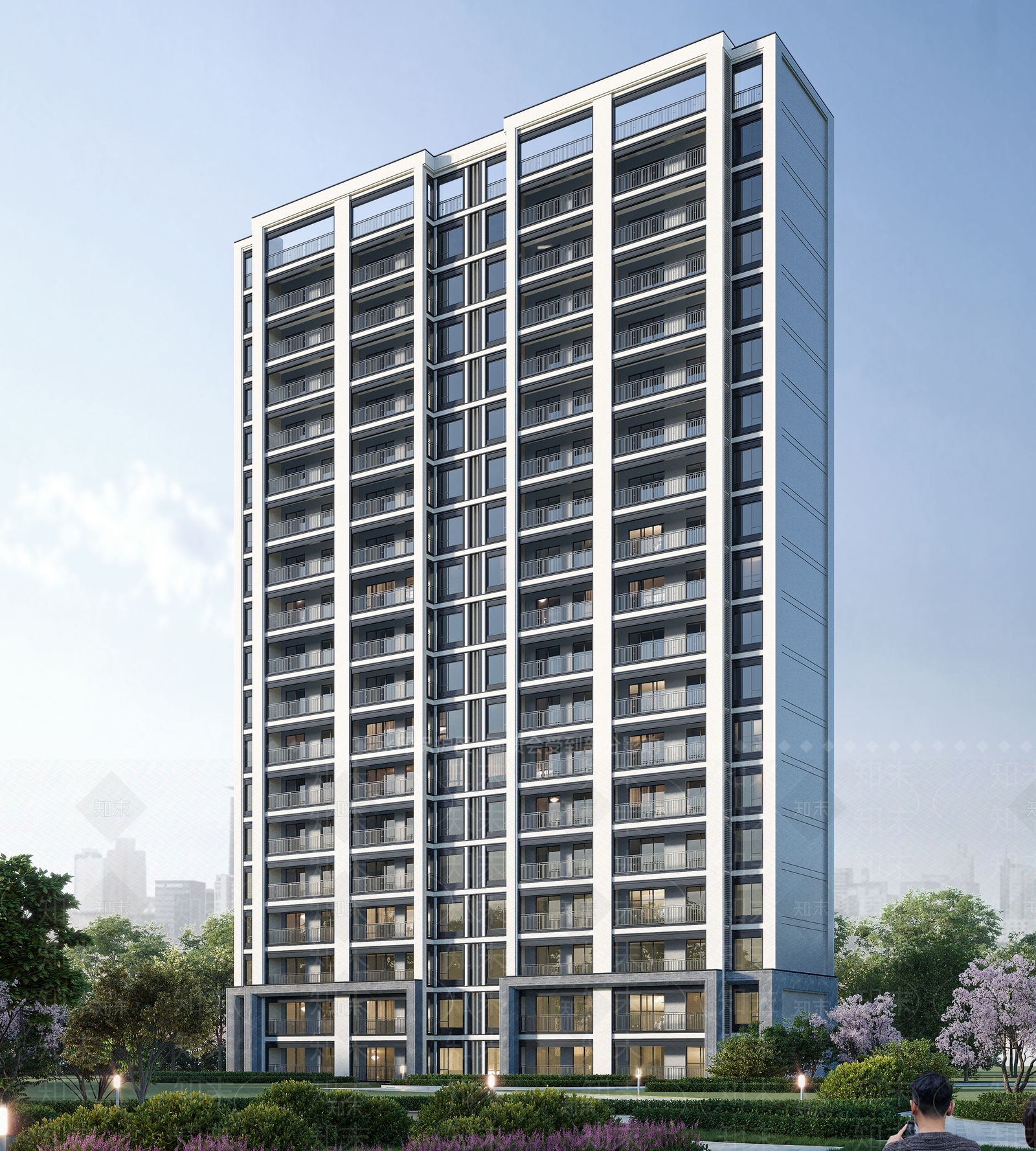 现代极简高层住宅SU模型下载【ID:1179265636】