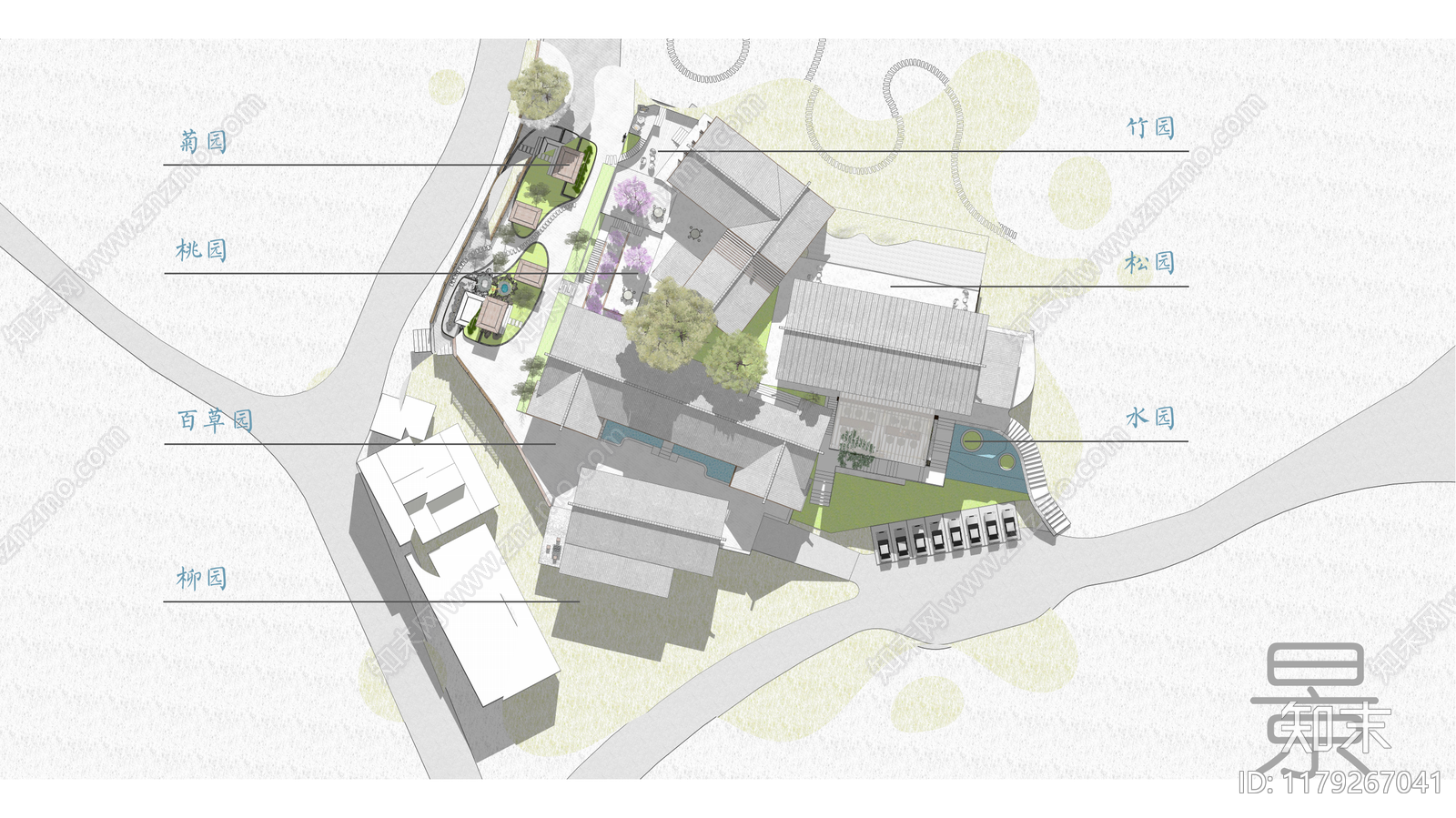 新中式中式民宿建筑下载【ID:1179267041】