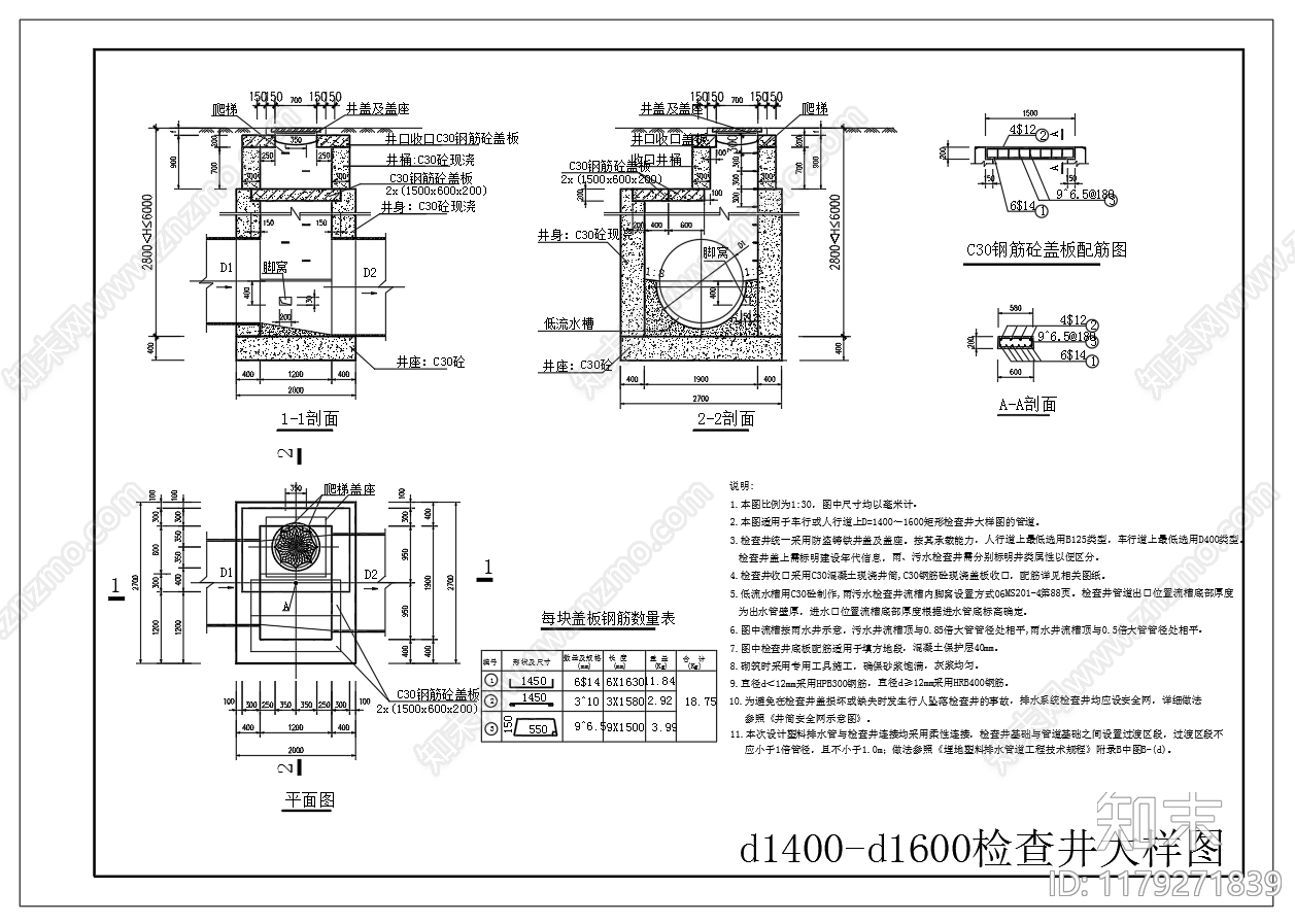 给排水节点详图cad施工图下载【ID:1179271839】