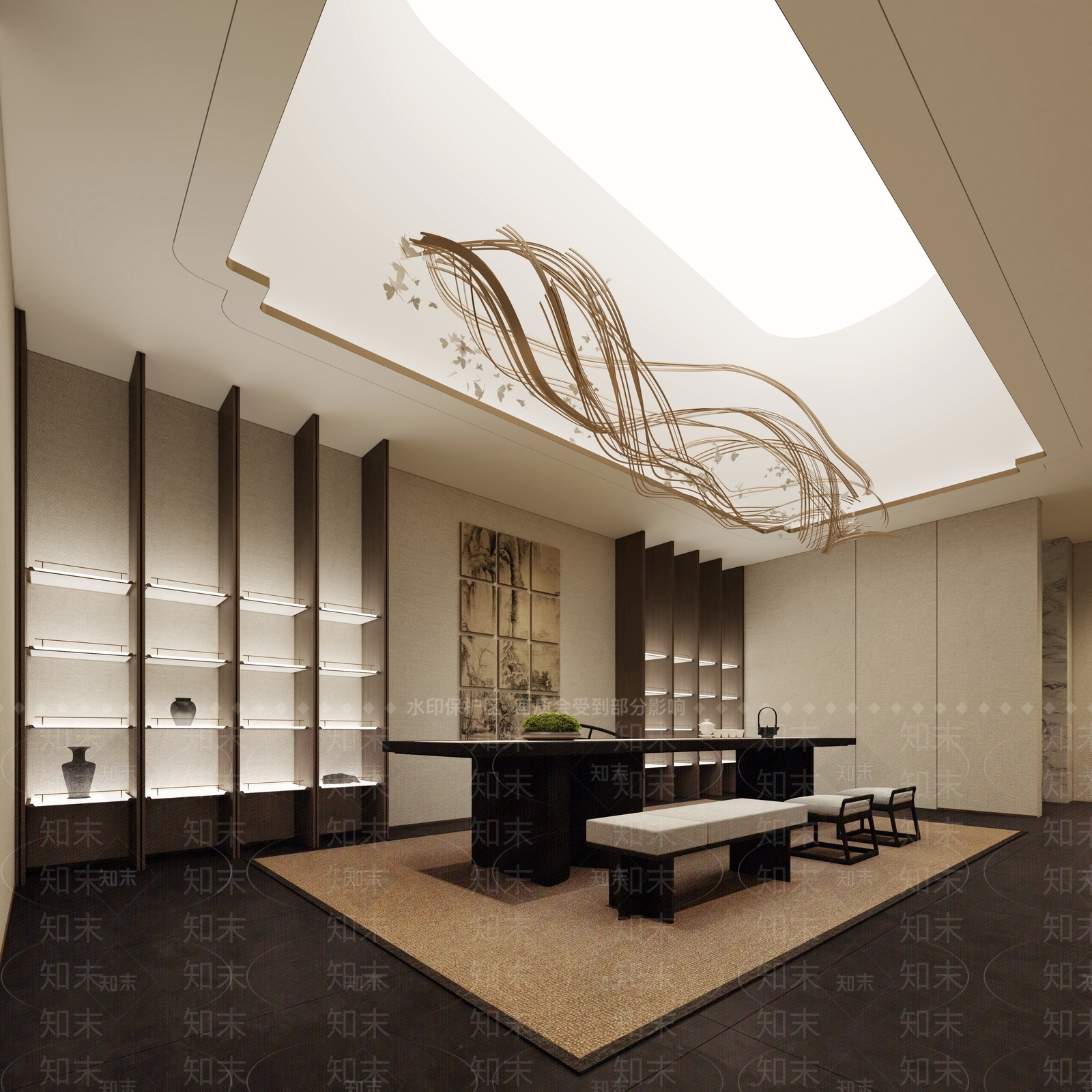 新中式包厢3D模型下载【ID:1179273100】