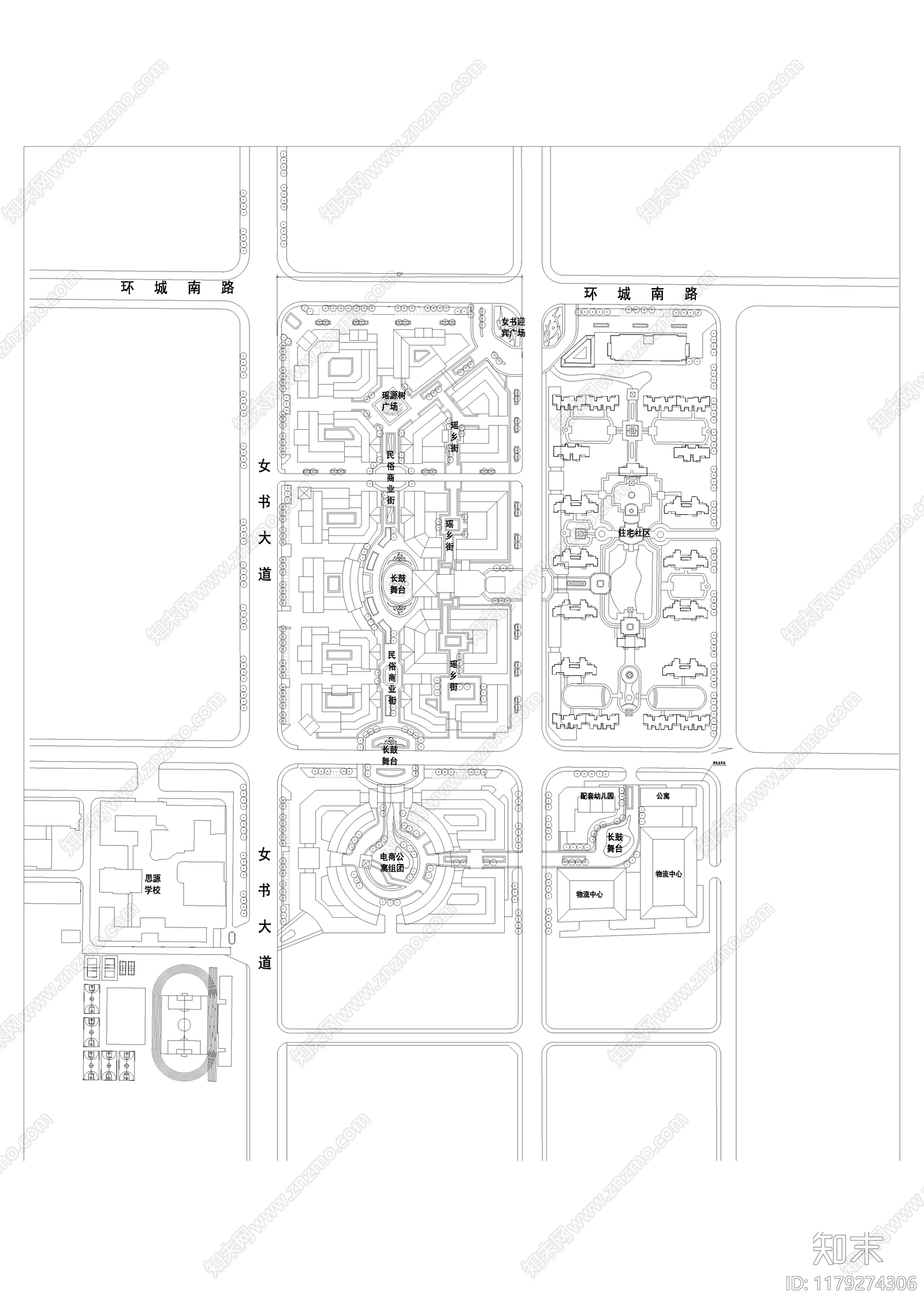 新中式商业街施工图下载【ID:1179274306】