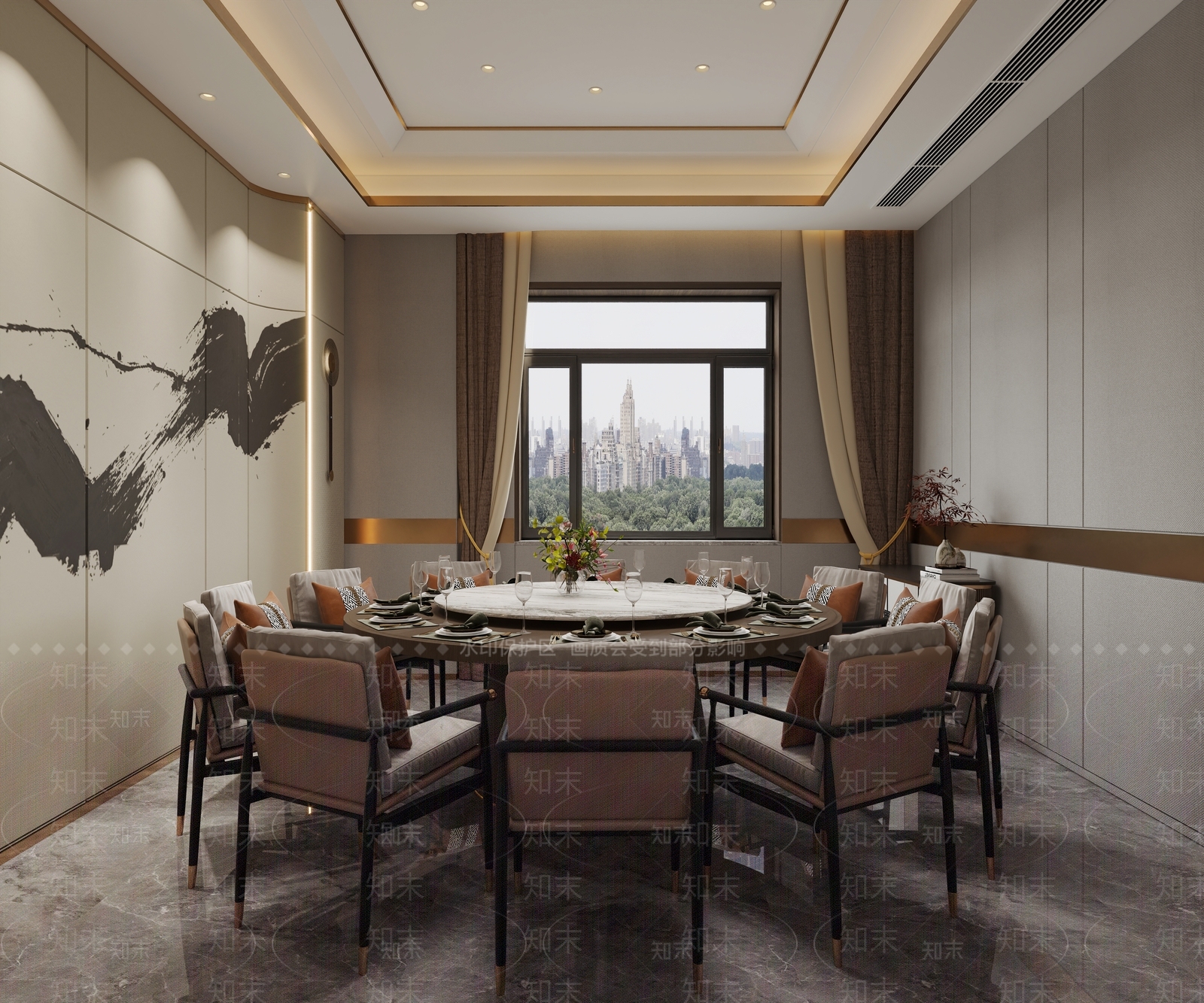 新中式现代包厢3D模型下载【ID:1179278002】