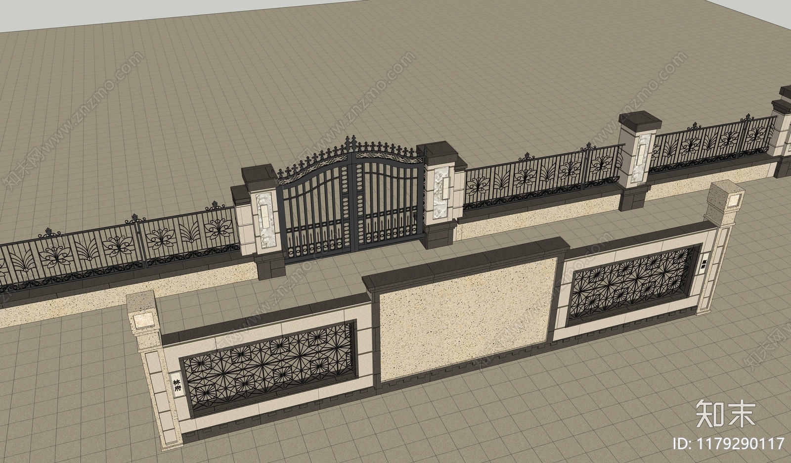 法式围墙SU模型下载【ID:1179290117】