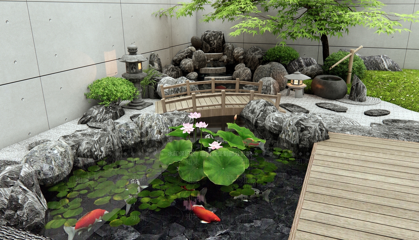 新中式水景SU模型下载【ID:1179293163】