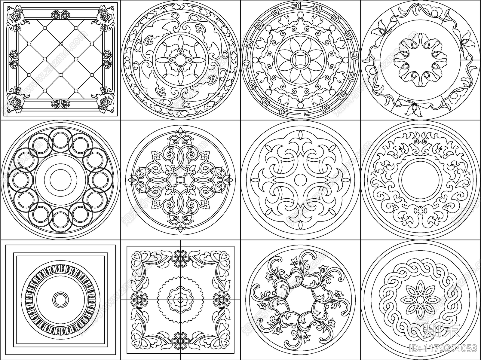 现代新中式其他图库施工图下载【ID:1179294053】