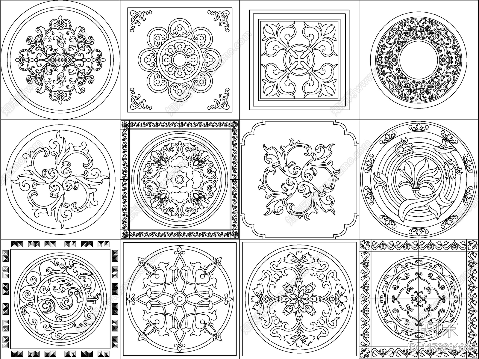 现代新中式其他图库施工图下载【ID:1179294085】