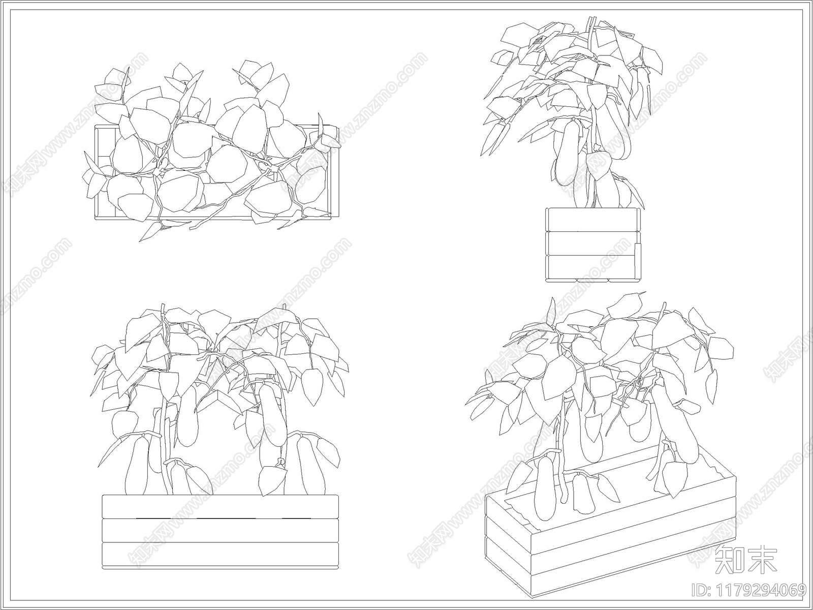 现代植物配置图库施工图下载【ID:1179294069】