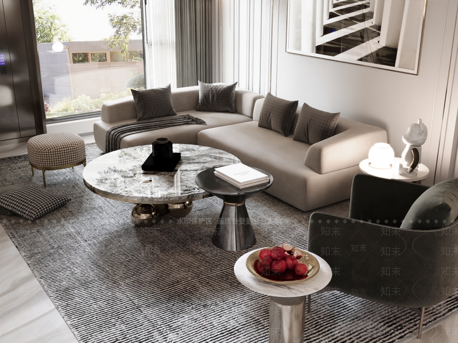 法式家居客厅3D模型下载【ID:1179294864】