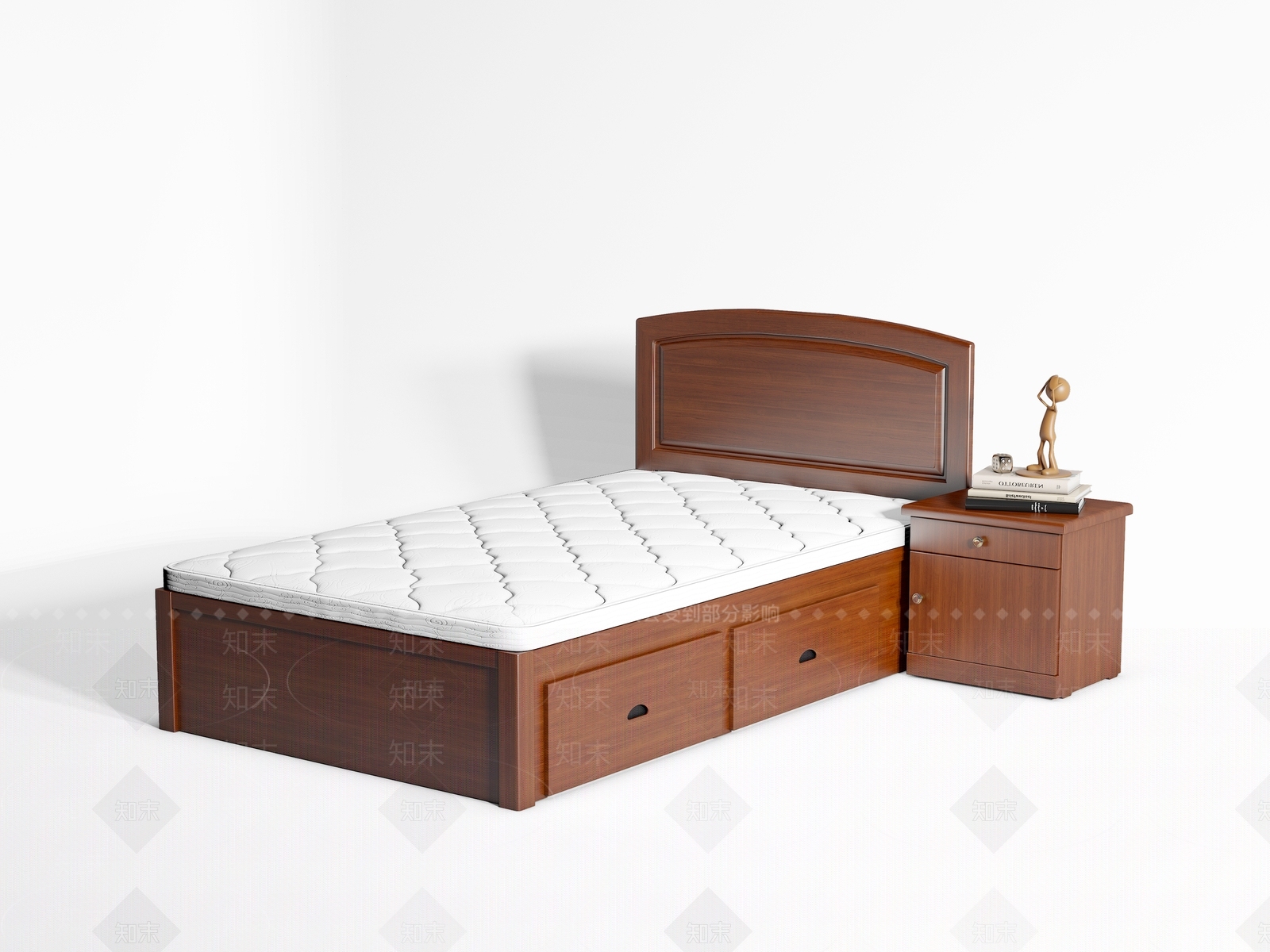 现代单人床SU模型下载【ID:1179294908】