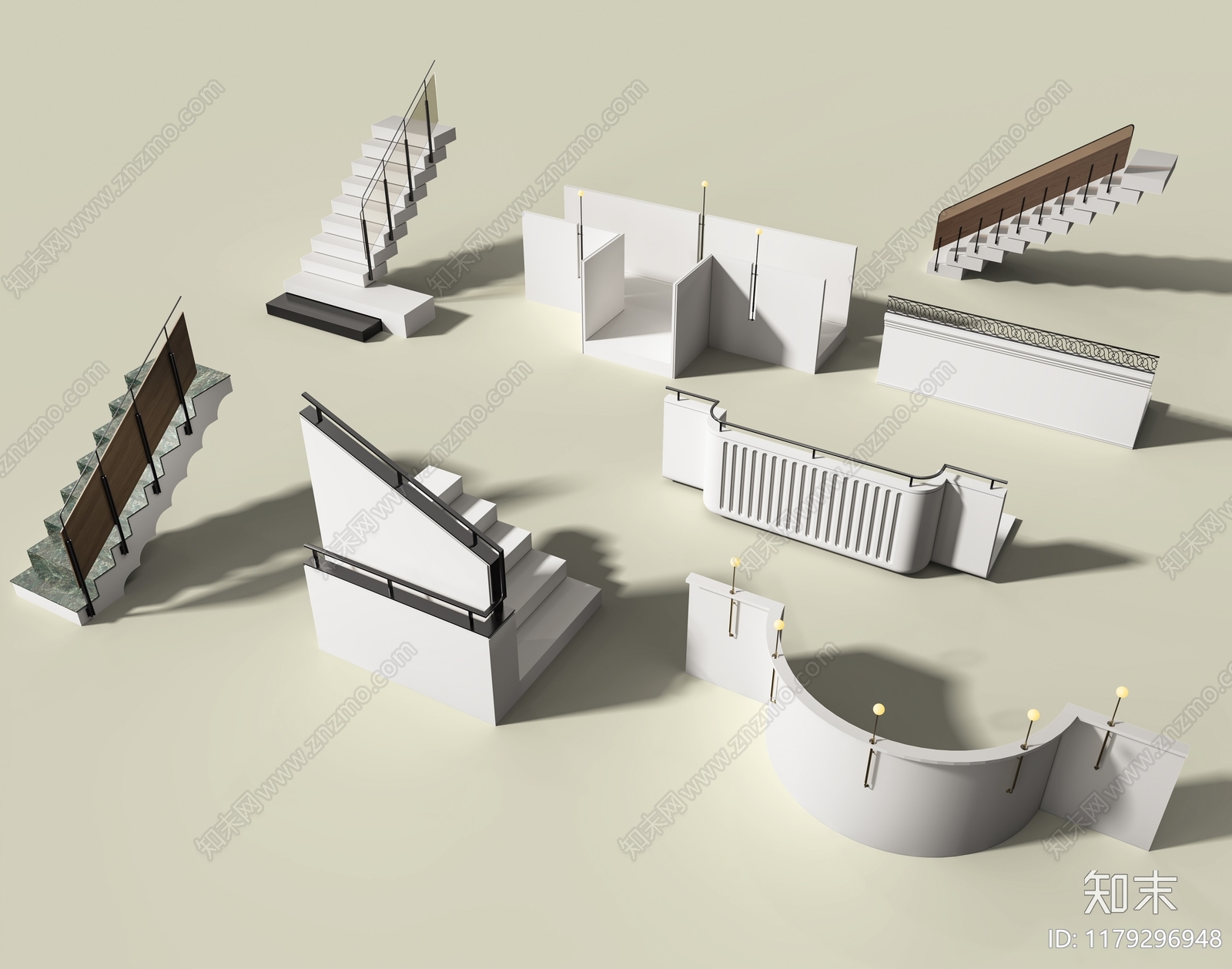 现代轻奢楼梯SU模型下载【ID:1179296948】