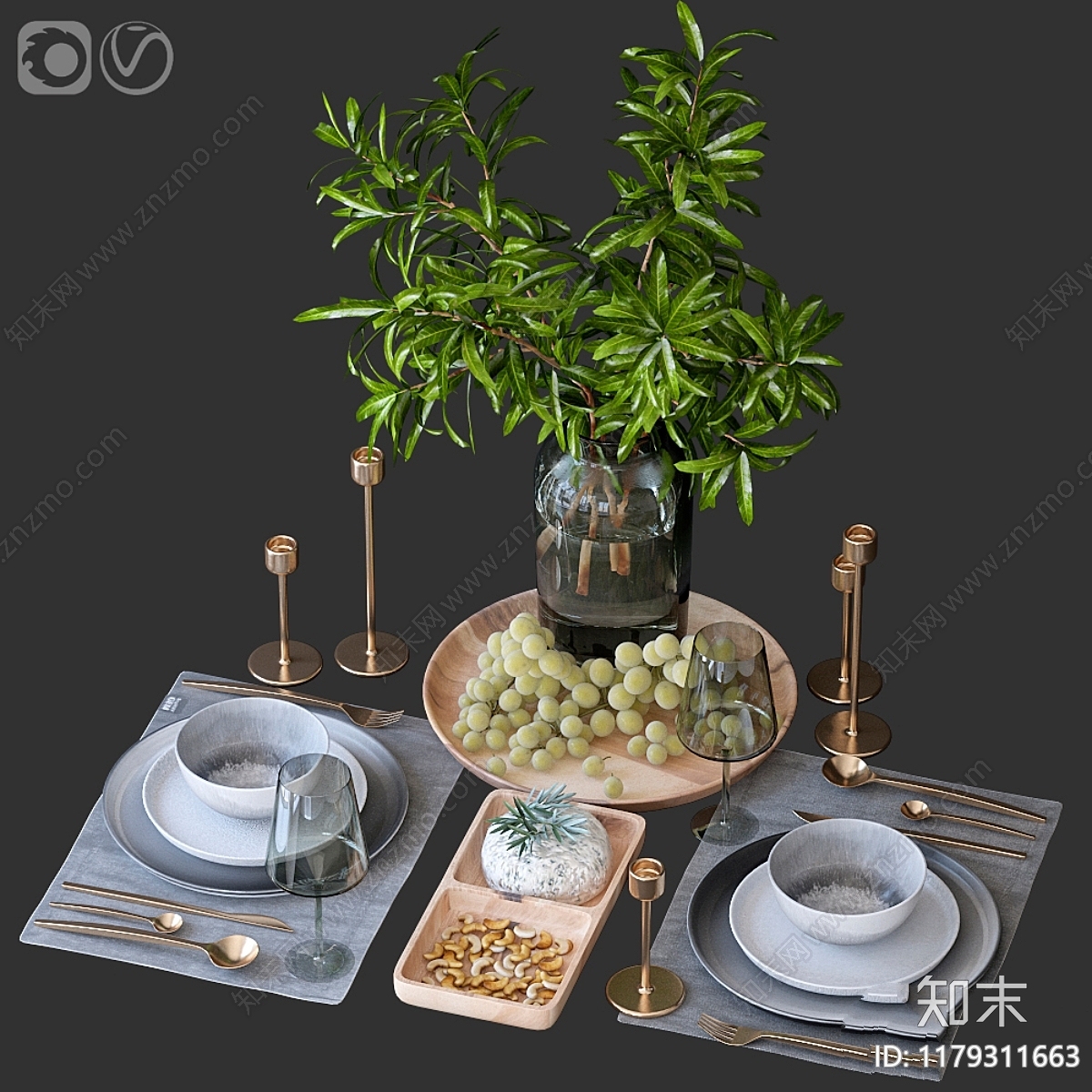 摆件组合3D模型下载【ID:1179311663】