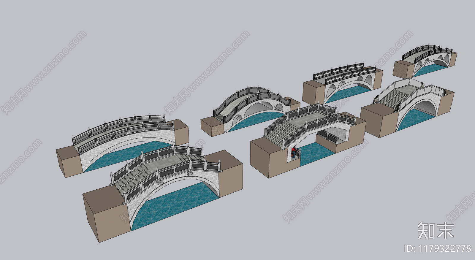 现代景观桥SU模型下载【ID:1179322778】