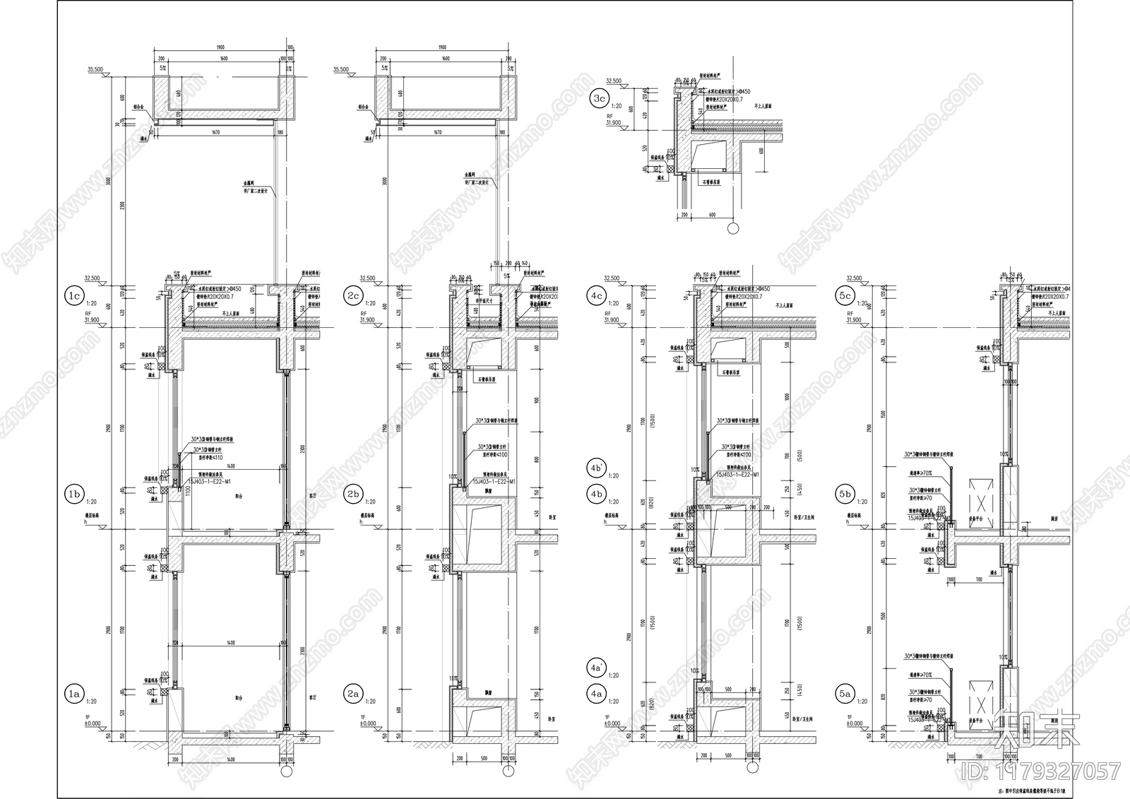 现代住宅楼建筑cad施工图下载【ID:1179327057】