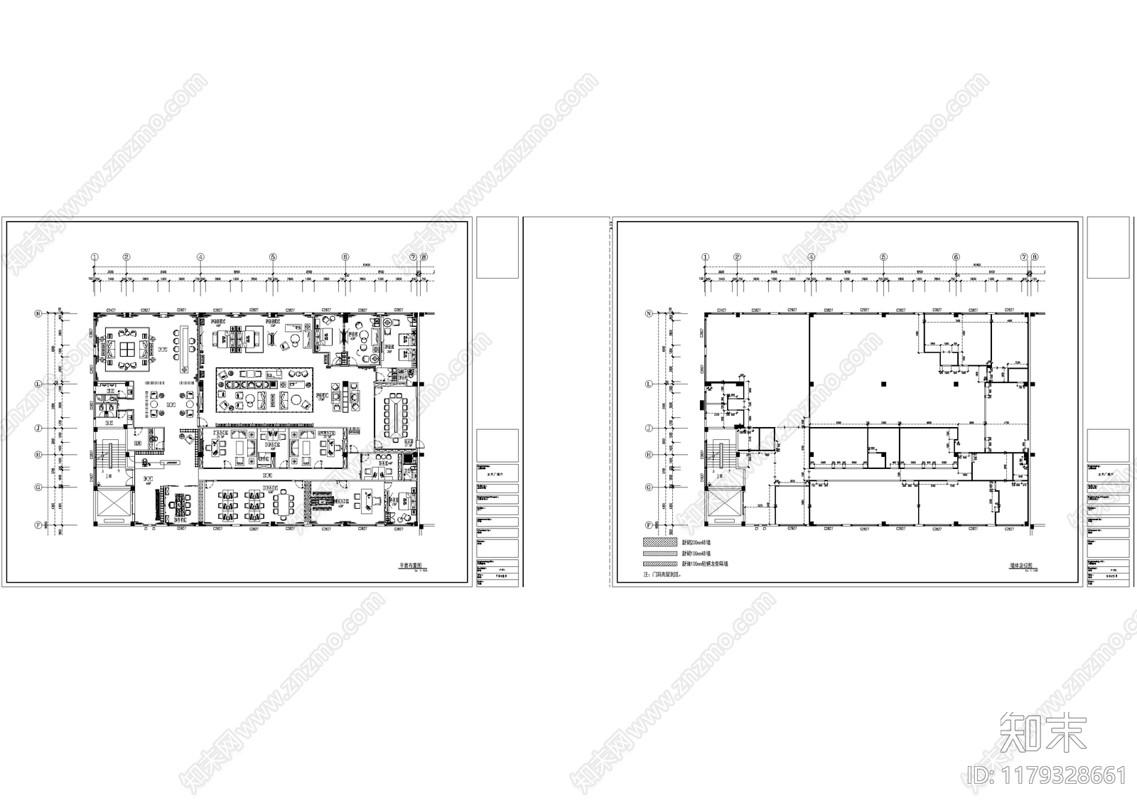 现代整体办公空间cad施工图下载【ID:1179328661】