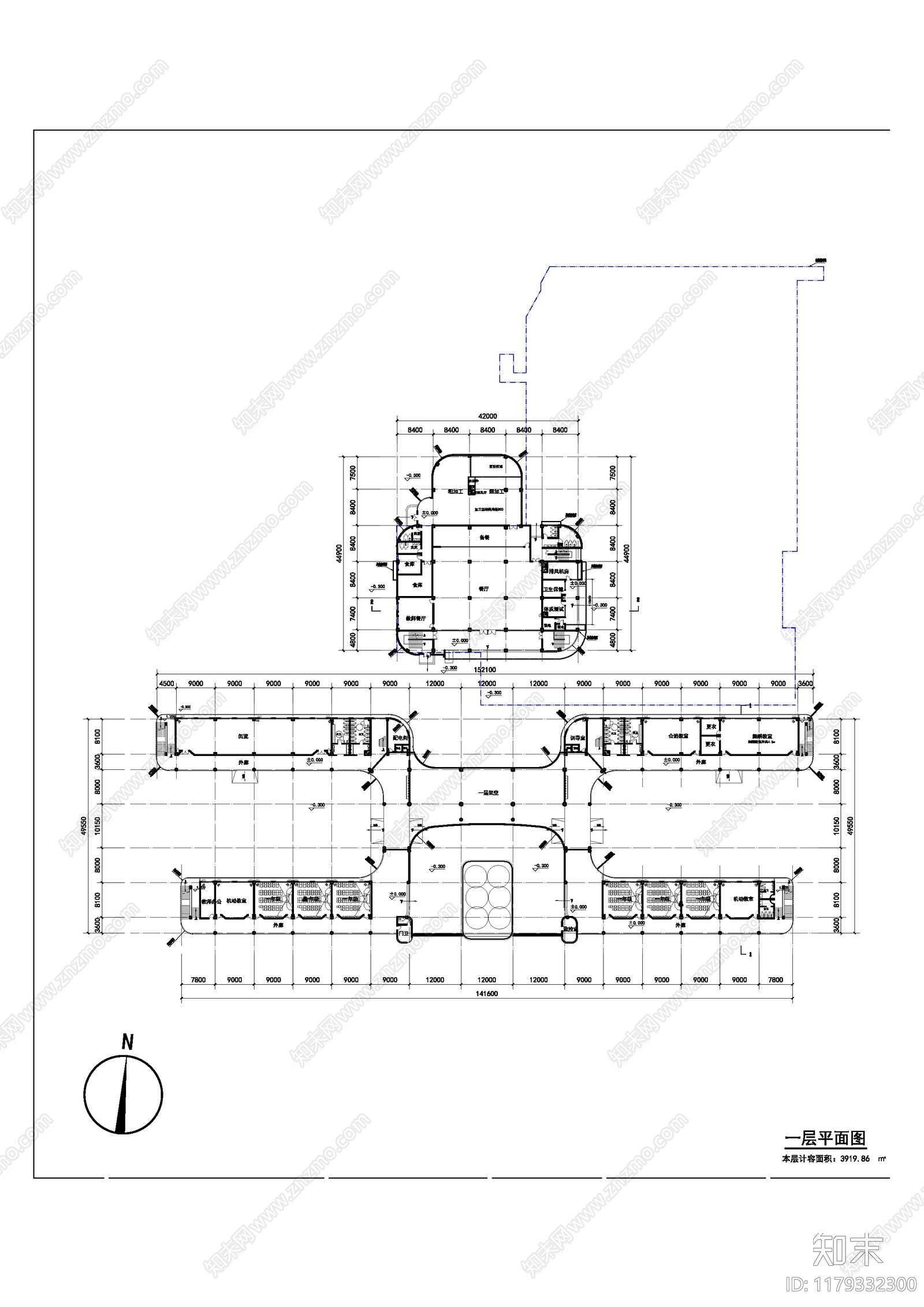 现代学校建筑cad施工图下载【ID:1179332300】
