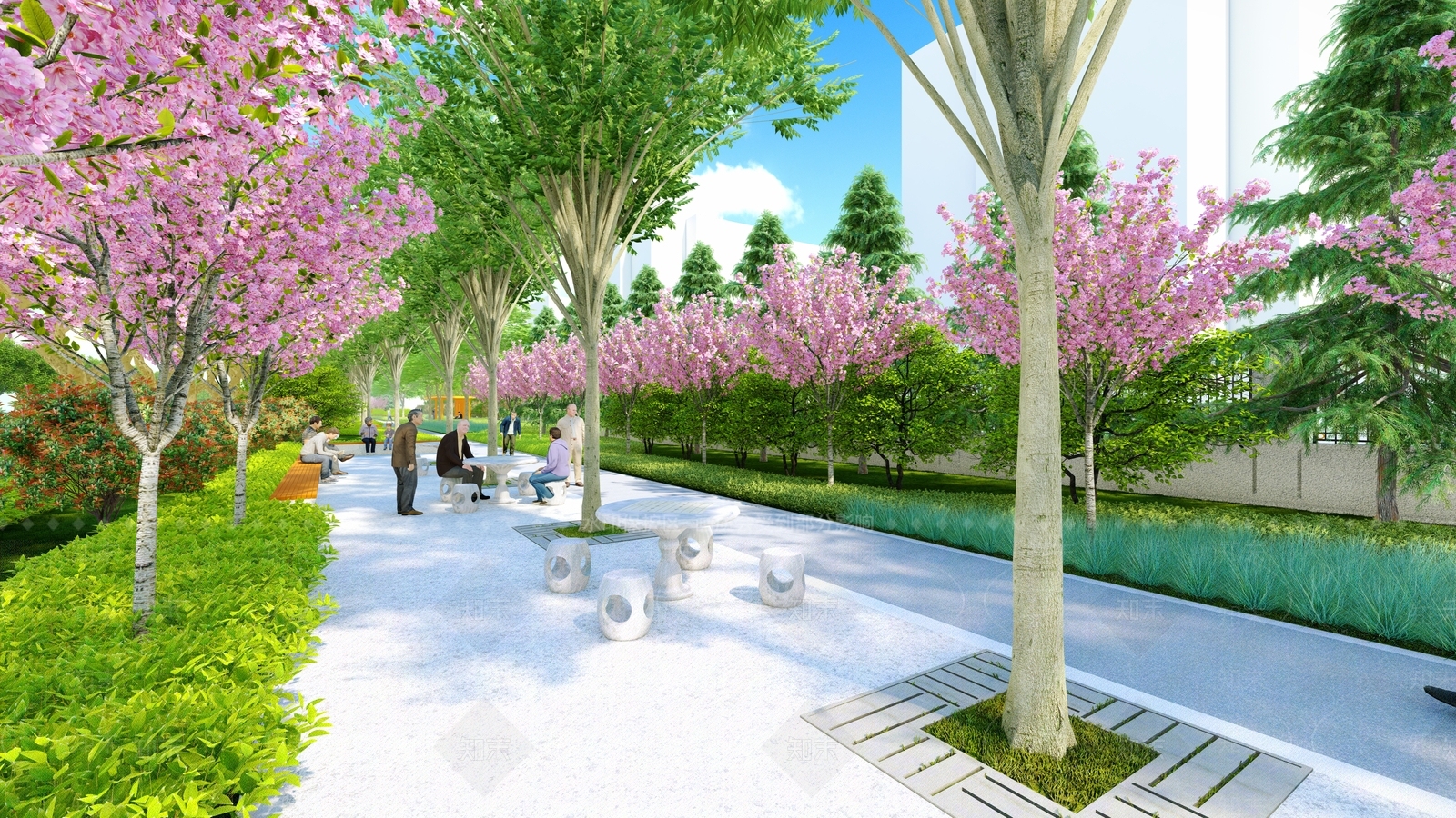 现代简约口袋公园SU模型下载【ID:1179333430】