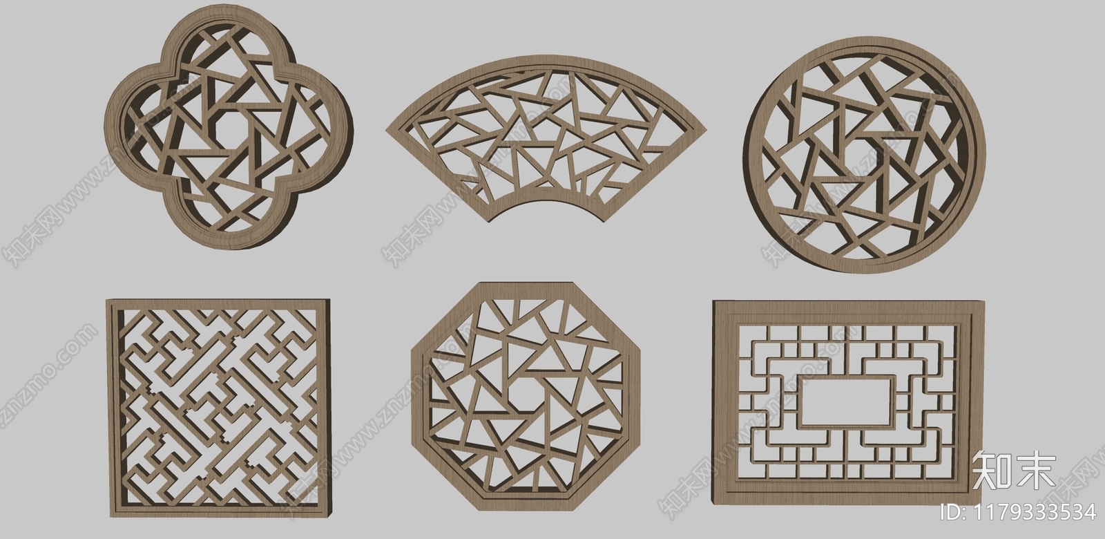 新中式中式镂花窗SU模型下载【ID:1179333534】