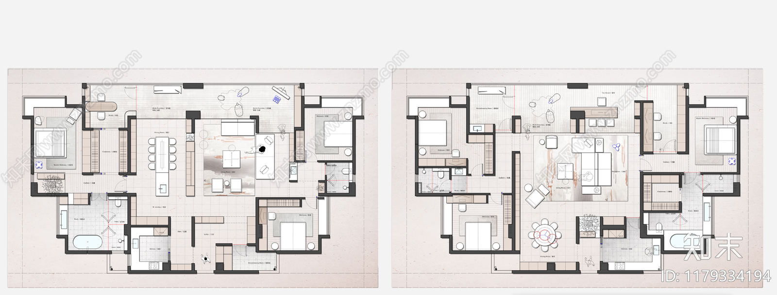 平层施工图下载【ID:1179334194】
