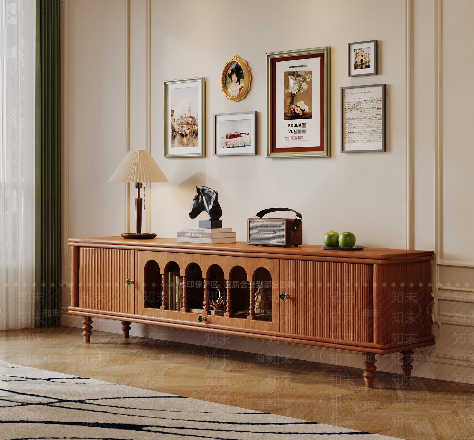 法式复古电视柜SU模型下载【ID:1179335677】