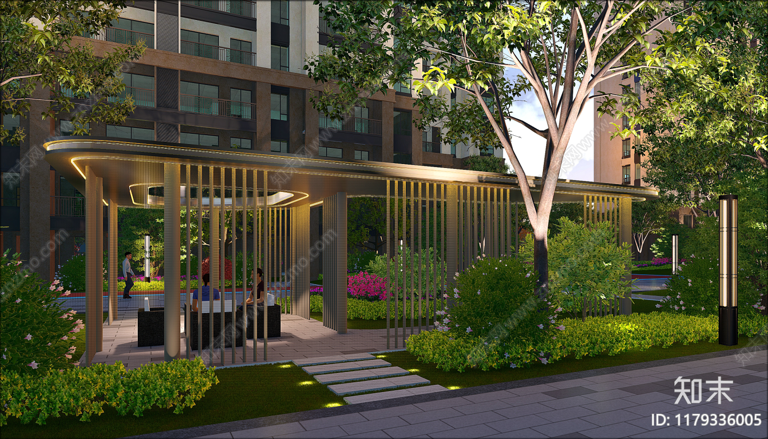 新中式现代小区景观施工图下载【ID:1179336005】