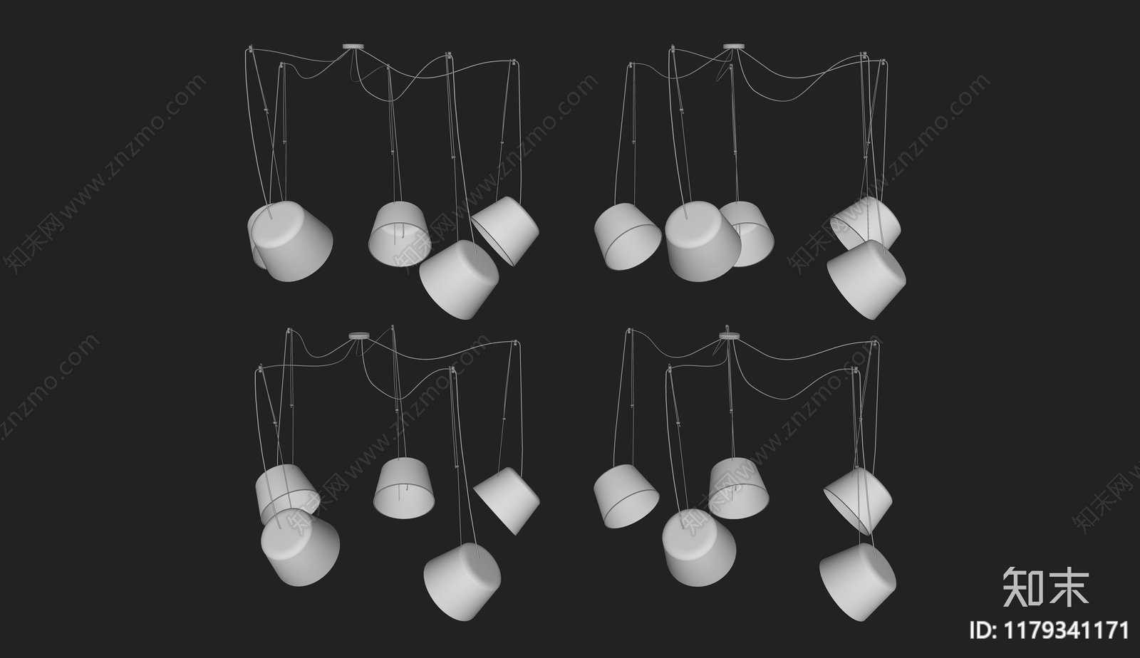 现代吊灯SU模型下载【ID:1179341171】