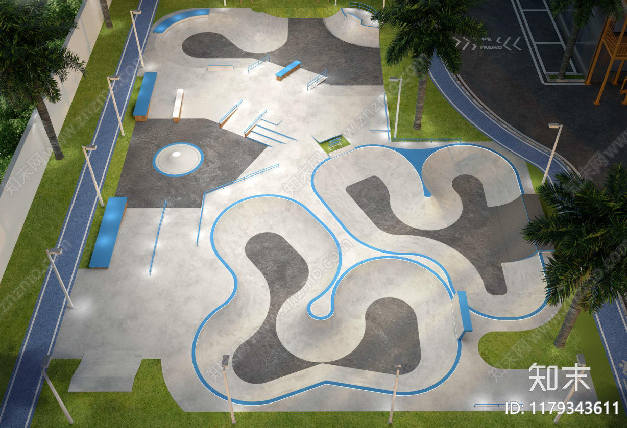 现代小区景观施工图下载【ID:1179343611】