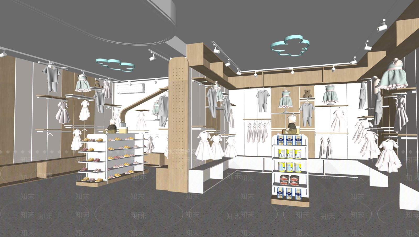 现代服装店SU模型下载【ID:1179343978】