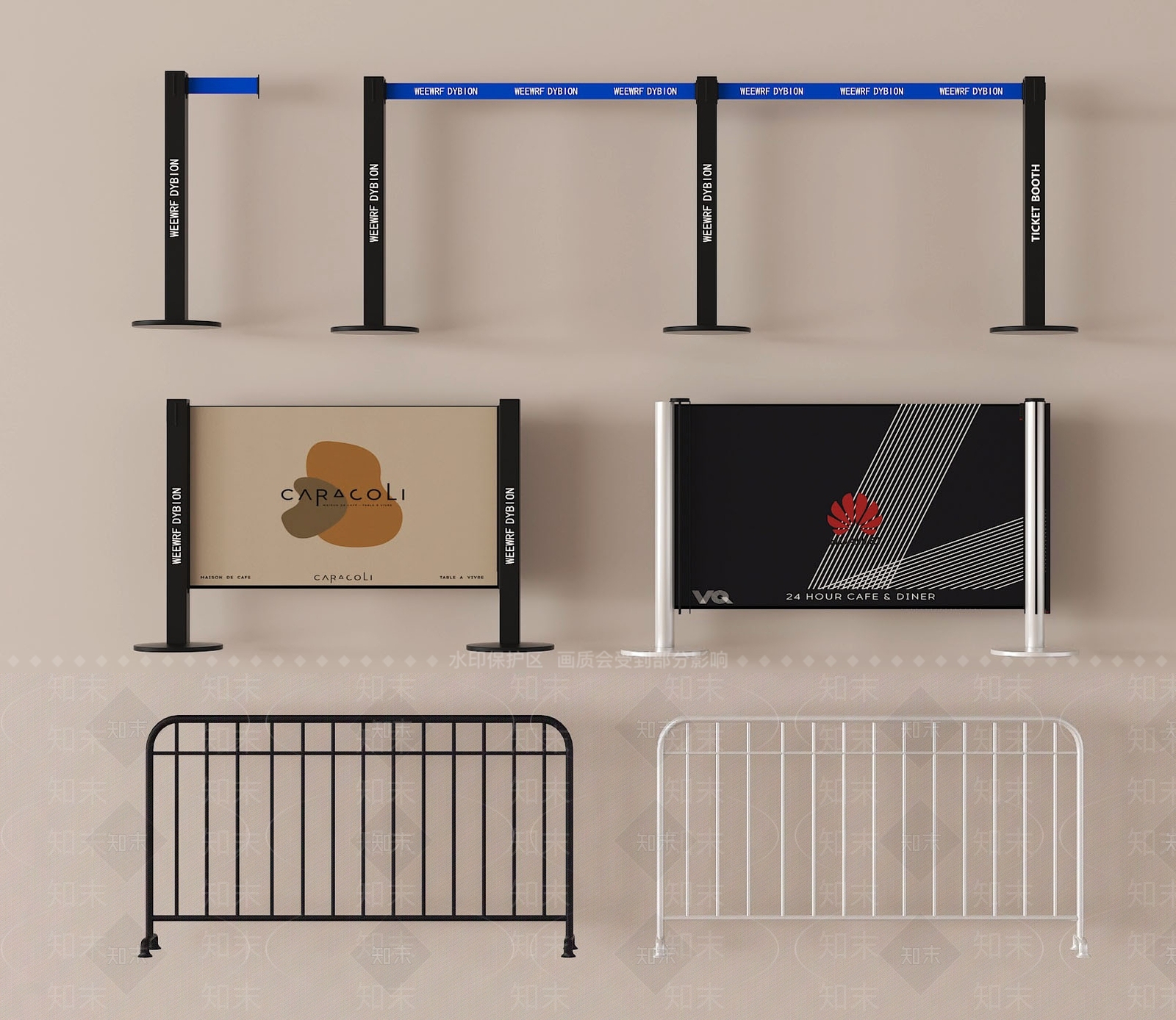 现代栏杆3D模型下载【ID:1179349727】