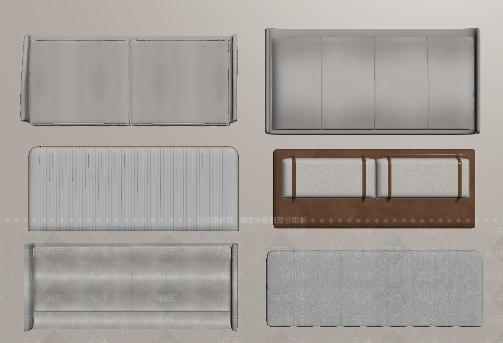 现代床品SU模型下载【ID:1179360535】