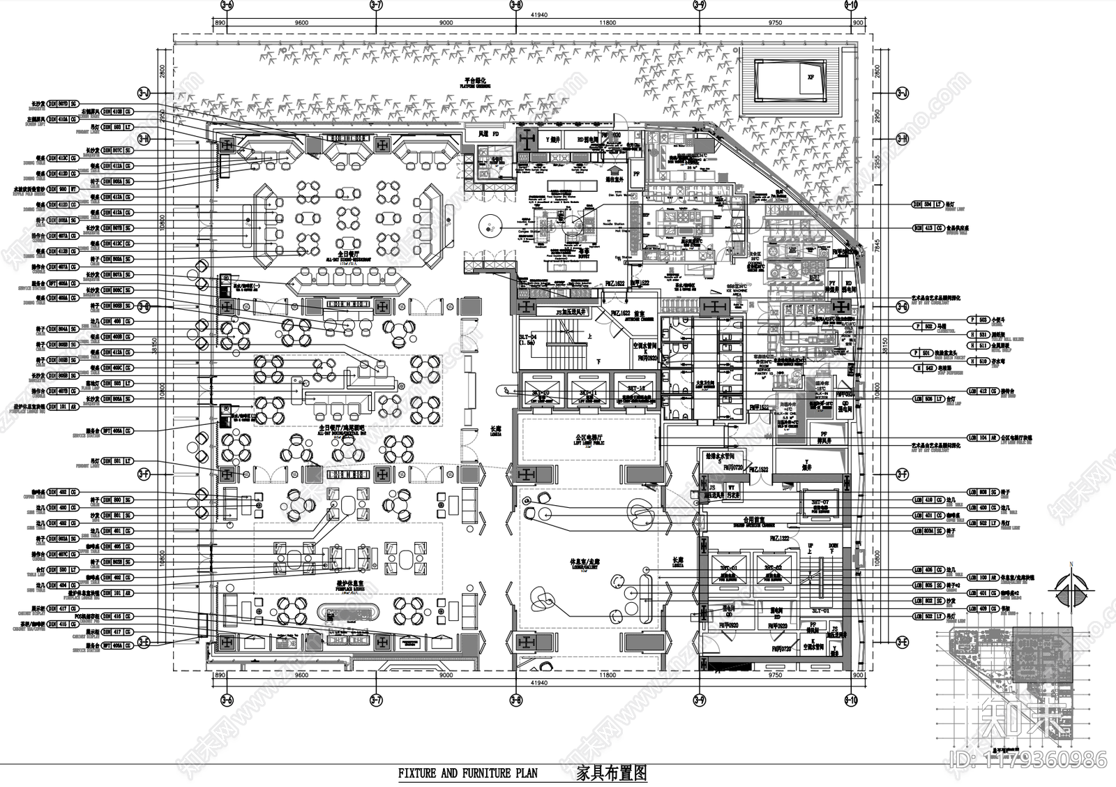 现代酒店cad施工图下载【ID:1179360986】