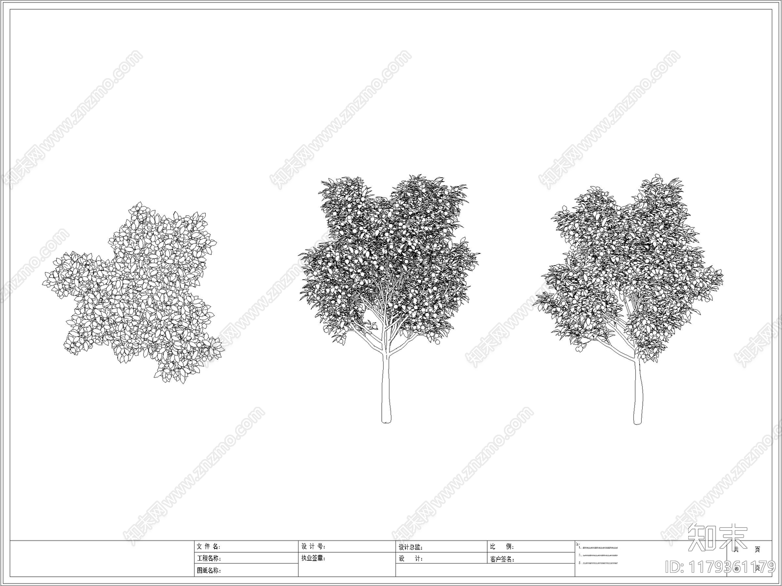 现代树cad施工图下载【ID:1179361179】