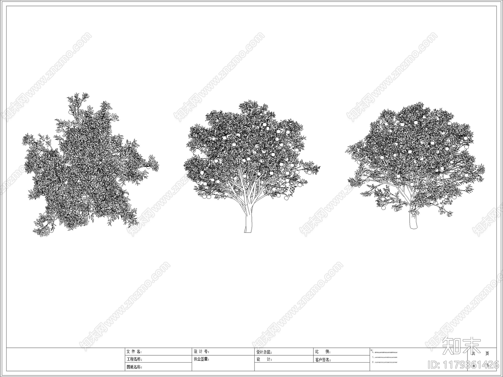 现代树施工图下载【ID:1179361426】