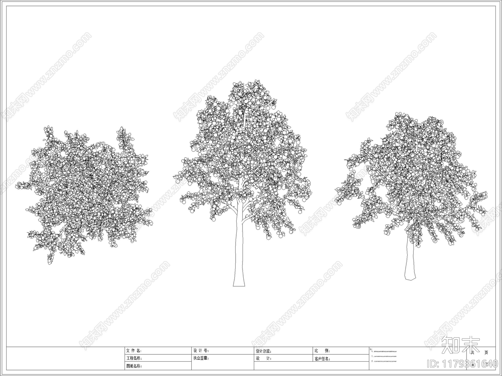 现代树施工图下载【ID:1179361640】