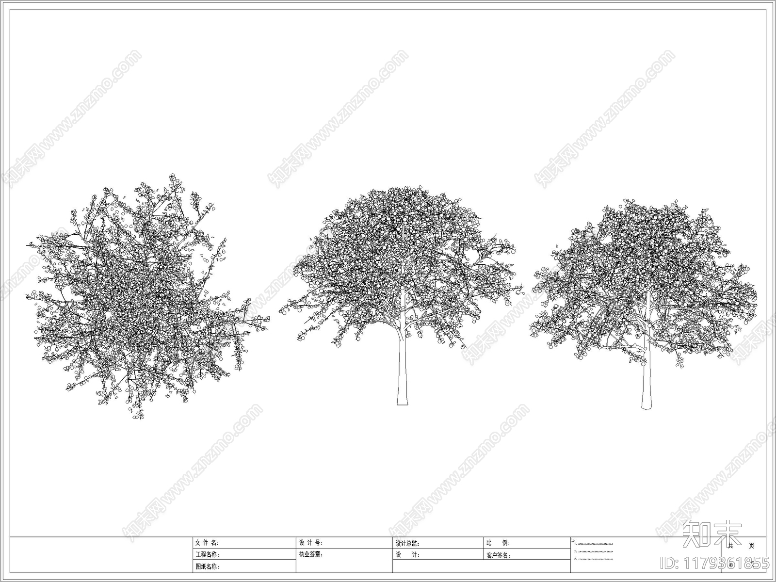 现代树施工图下载【ID:1179361855】