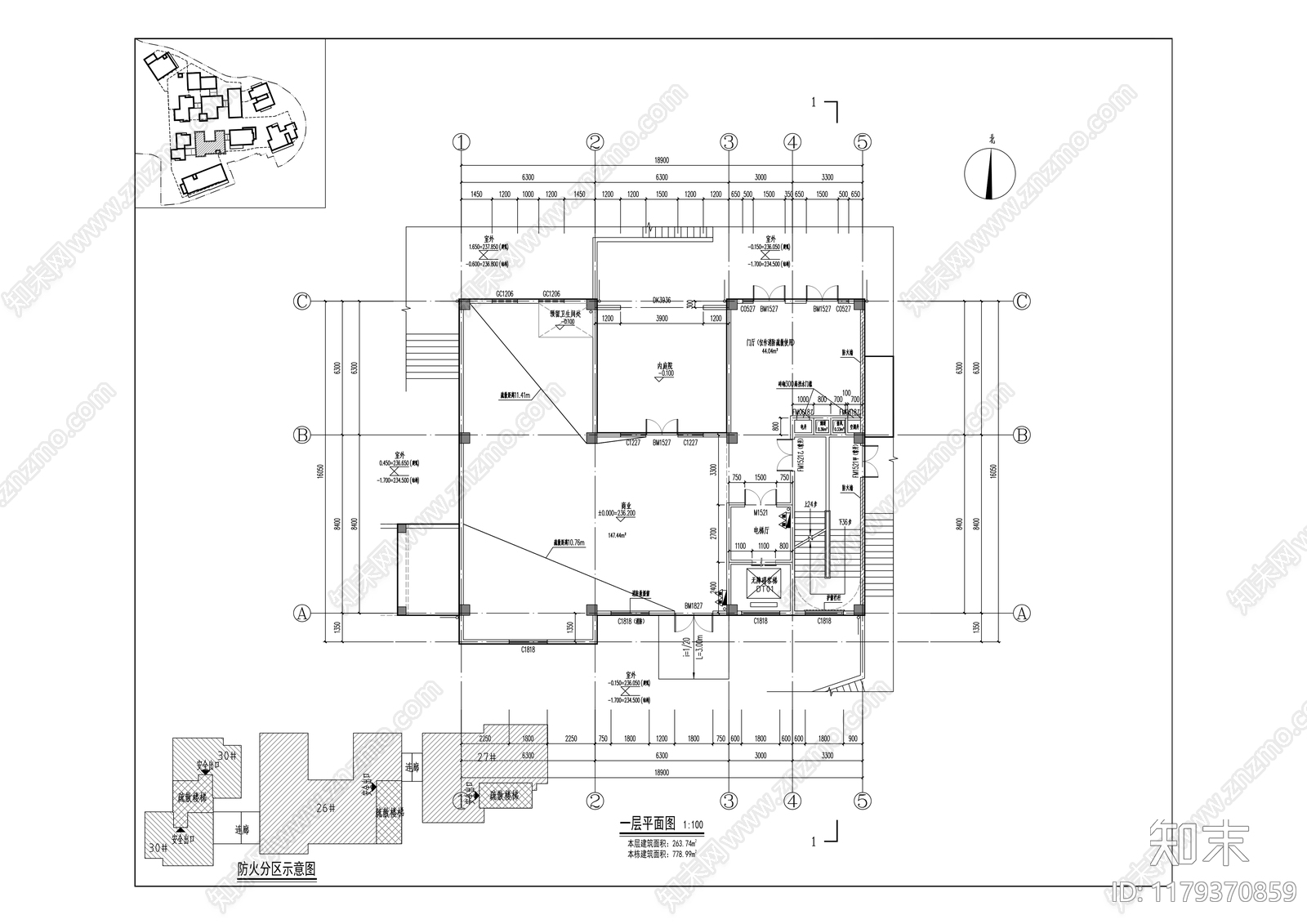 中式商业街施工图下载【ID:1179370859】