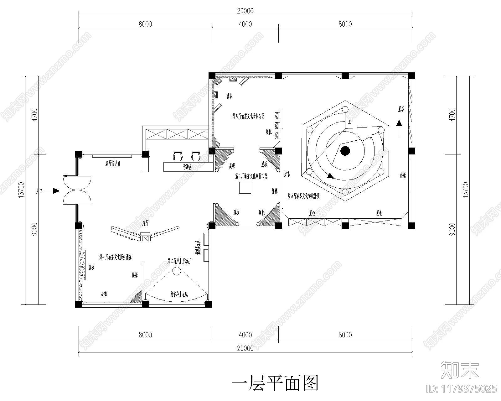 现代展厅cad施工图下载【ID:1179375025】
